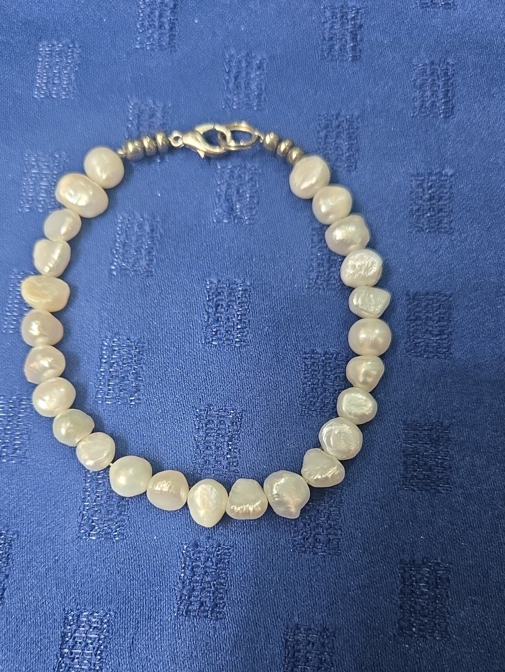 Freshwater Pearl Bracelet - White Pearls with Silver Clasp